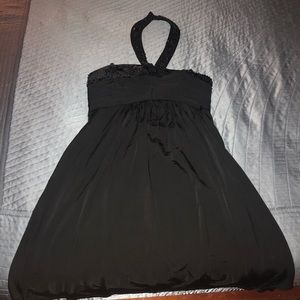 Black halter studded dress